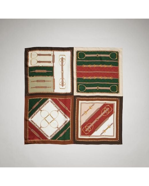 Gucci Green Printed Silk Twill Jacquard Carré
