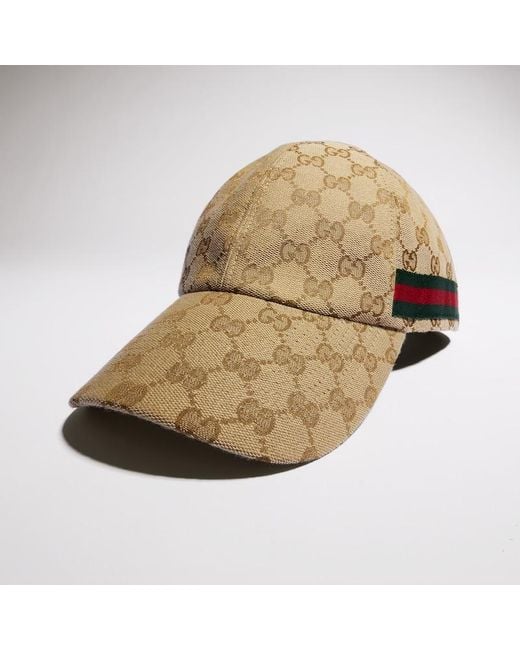 Gucci Natural Gg Baseball Hat With Web, Cotton for men