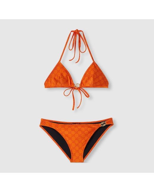 Gucci Orange Bikini Aus GG Stretch-Jersey