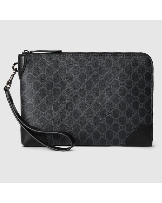 Gucci Black Gg Emblem Small Business Case, Gg Canvas for men