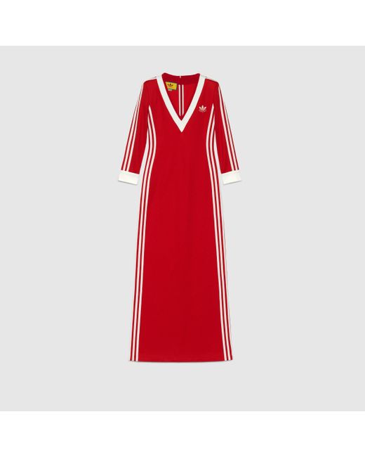 Gucci Red Adidas X Cotton Jersey Dress