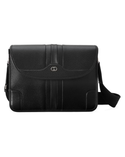 Gucci Crossbody Messenger Bag With Interlocking G in Black for Men