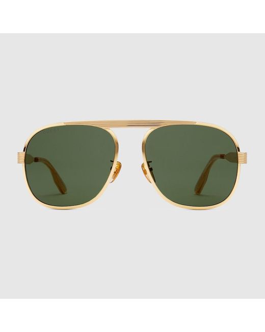 Gucci Green Navigator Frame Sunglasses for men
