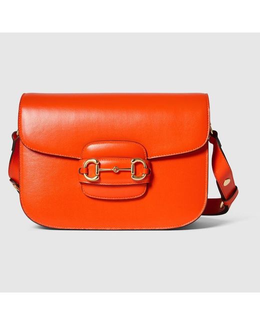 Gucci Orange Horsebit 1955 Small Shoulder Bag