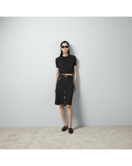 Maglione In Cashmere Con Incrocio GG di Gucci in Black