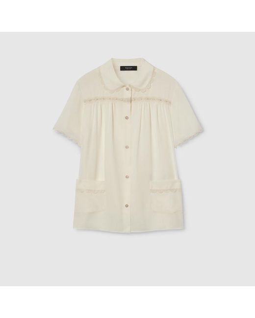 Gucci Natural Silk Crêpe De Chine Shirt