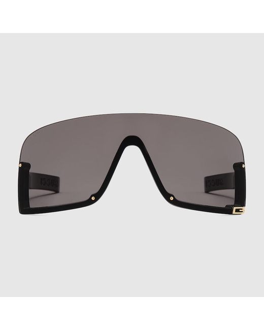 Gucci Gray Mask-shaped Frame Sunglasses