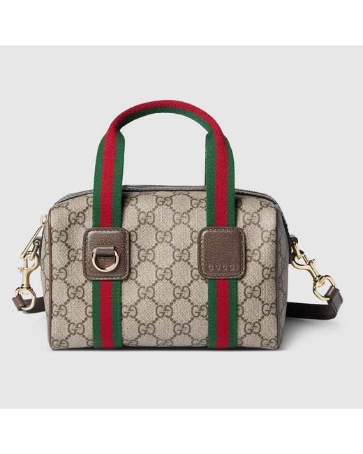 Gucci Brown Mini Gg Handbag, Gg Canvas