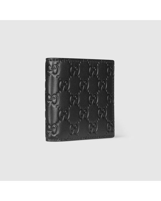 Gucci Black Gg Emblem Bi-Fold Wallet for men