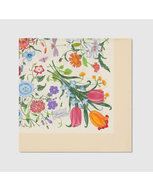 Gucci Yellow Printed Silk Twill Carré