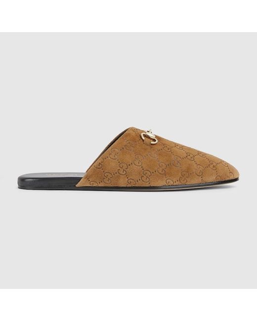 Gucci Brown Mule With Horsebit, Size 11 Us, Suede for men