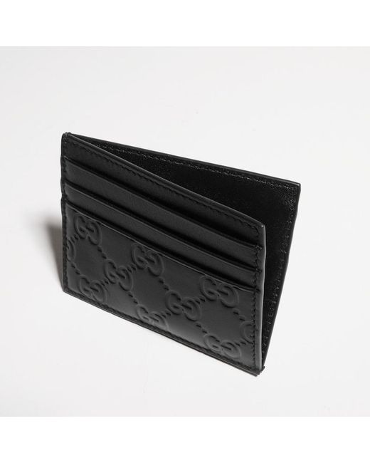 Gucci Black Gg Emblem Card Holder for men