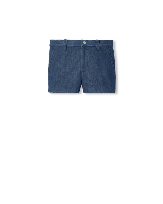 Gucci Blue Denim Shorts With Horsebit