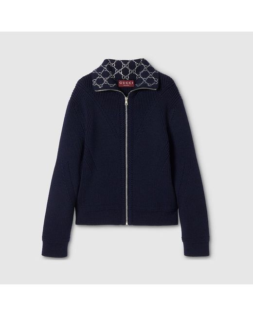Gucci Blue Wool Cardigan