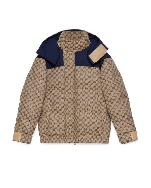 Gucci gg Canvas Goose Down Jacket in Natural for Men | Lyst
