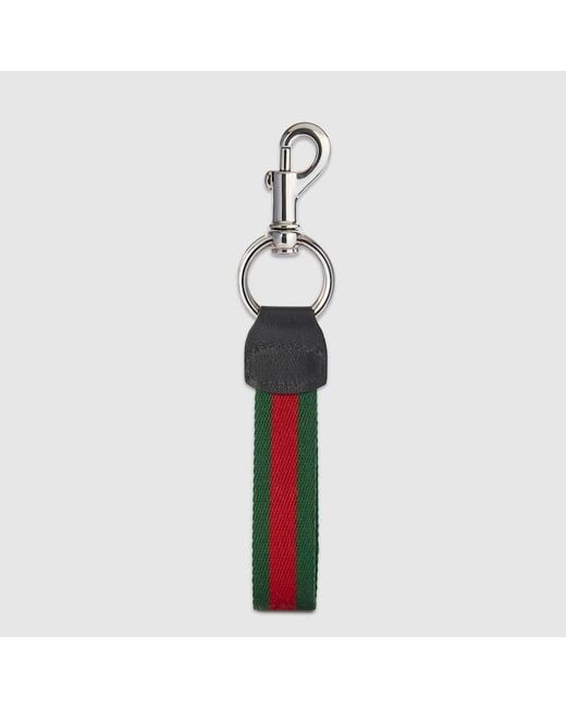 Gucci White Web Keychain for men