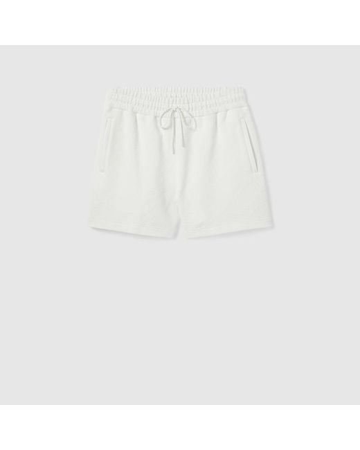 Gucci White Embossed Gg Technical Jersey Shorts for men