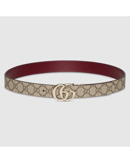 Gucci Red Reversible Gg Marmont Wide Belt, Size 100