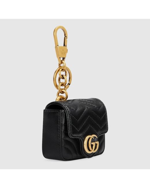Gucci Black GG Marmont Keychain