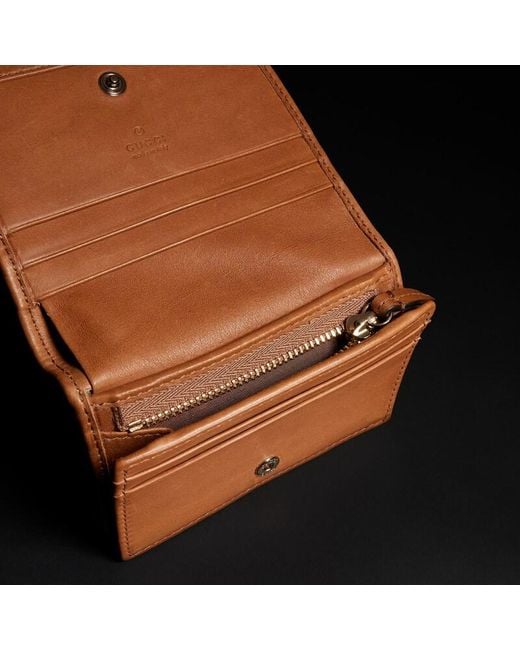 Gucci Natural Gg Emblem Small Wallet, Gg Canvas