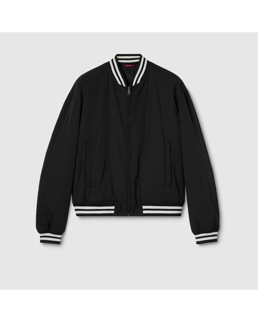 Gucci Black Reversible Nylon Twill Zip Jacket for men