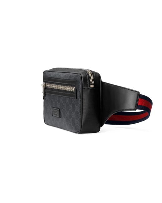 Gucci Night Courrier Waist Bag GG Supreme Soft Black in Coated Microfiber  with Palladium-toned hardware - US
