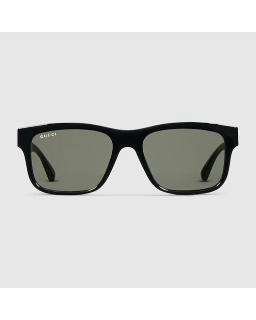 Gucci Black Rectangular Frame Sunglasses for men