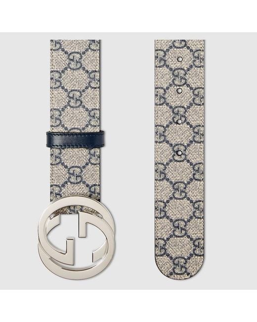 Gucci Metallic GG Supreme Belt With G Buckle for men