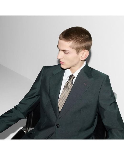 Cravate En Jacquard De Soie Gg Gucci pour homme en coloris Gray