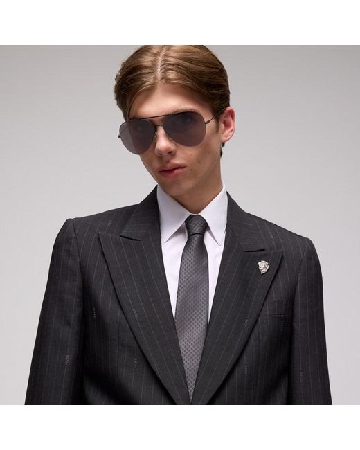 Gucci Gray Gg Silk Jacquard Tie for men