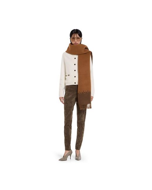 Gucci Brown Wool Cashmere Scarf