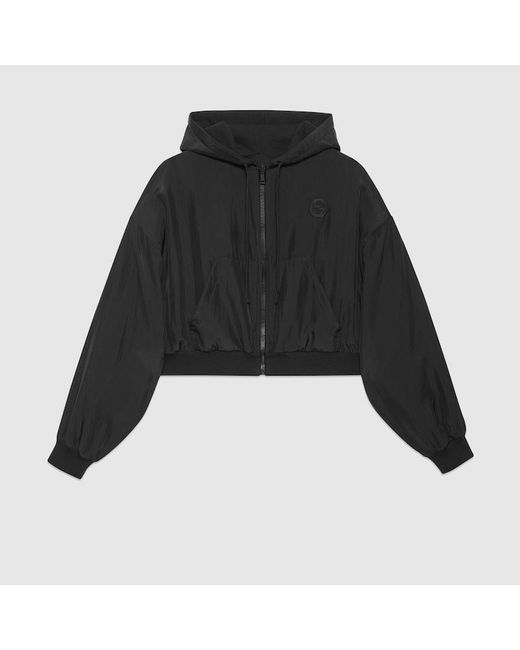 Gucci Black Reversible Cotton Jersey Zip Jacket