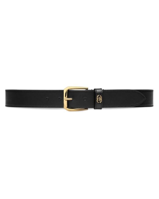 Gucci Belt With Square Buckle And Interlocking G in Black for Men | Lyst