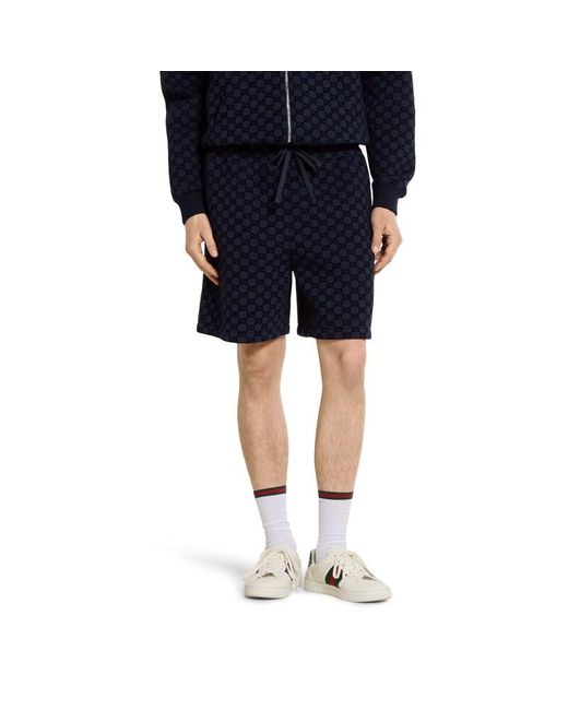 Short En Double Jersey De Viscose Imprimé, Taille Gucci pour homme en coloris Blue