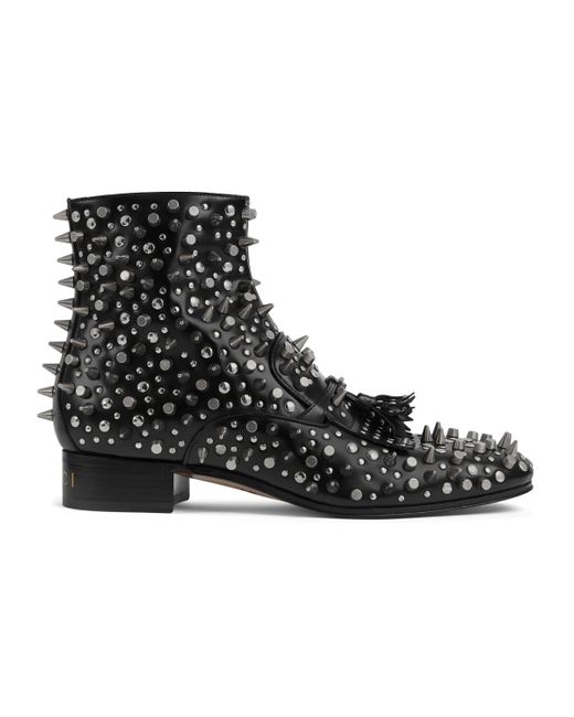 Gucci Black Studded Ankle Boot for men