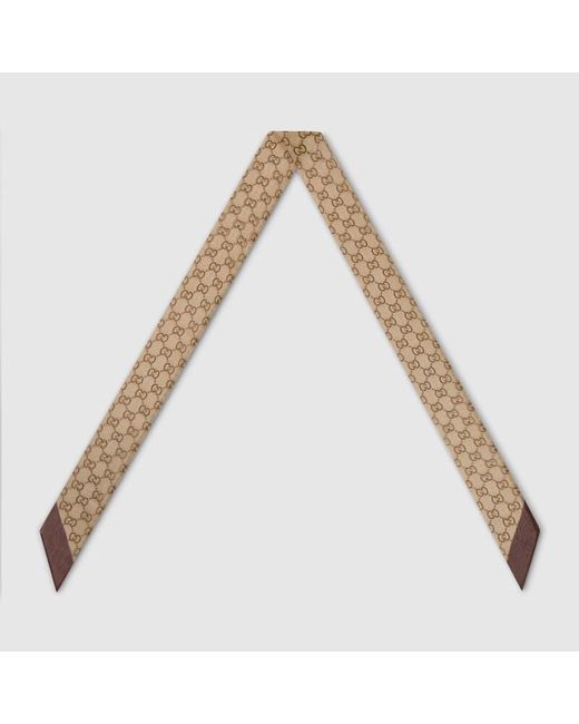 Gucci White Band Aus Seidenchiffon Mit Print