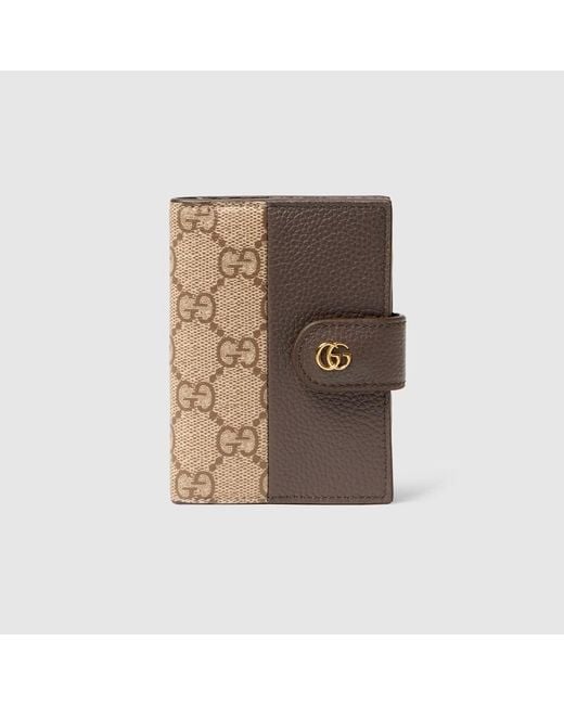 Gucci Natural Bi-Color Gg Marmont Card Case
