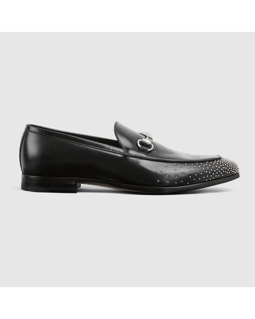 Gucci Black Studded Loafer With Horsebit, Leather for men