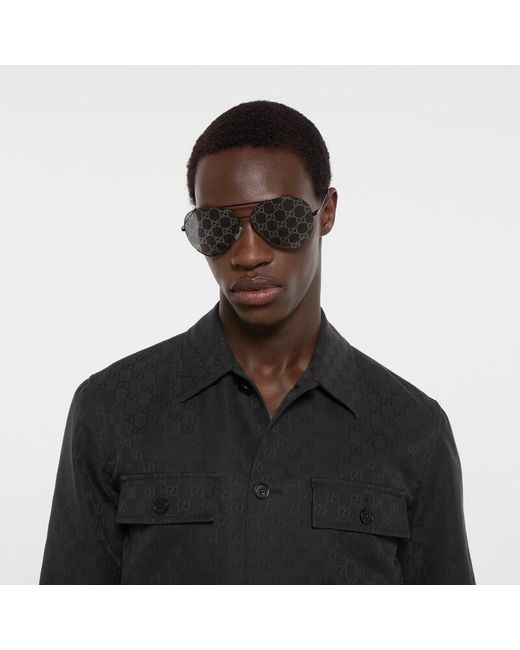 Gucci Black Gg Cotton Canvas Jacket for men
