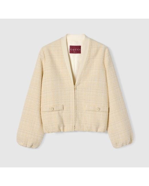 Gucci Natural Cotton Tweed Jacket