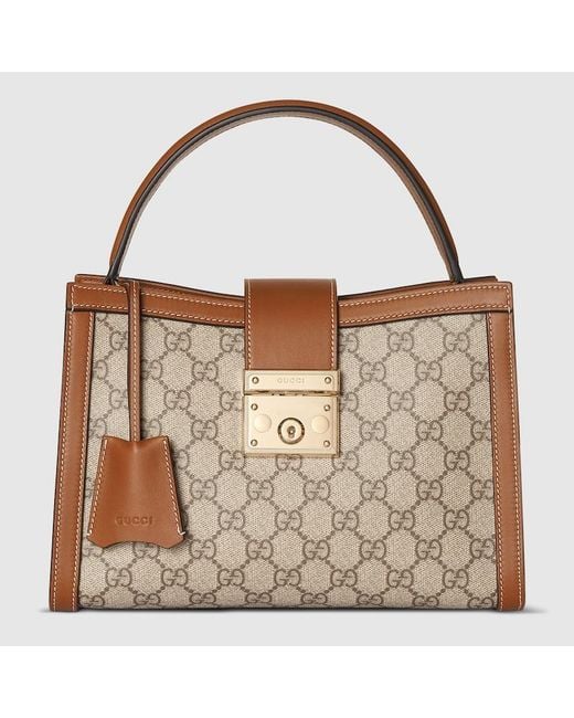 Gucci Brown Padlock Medium Top Handle Bag