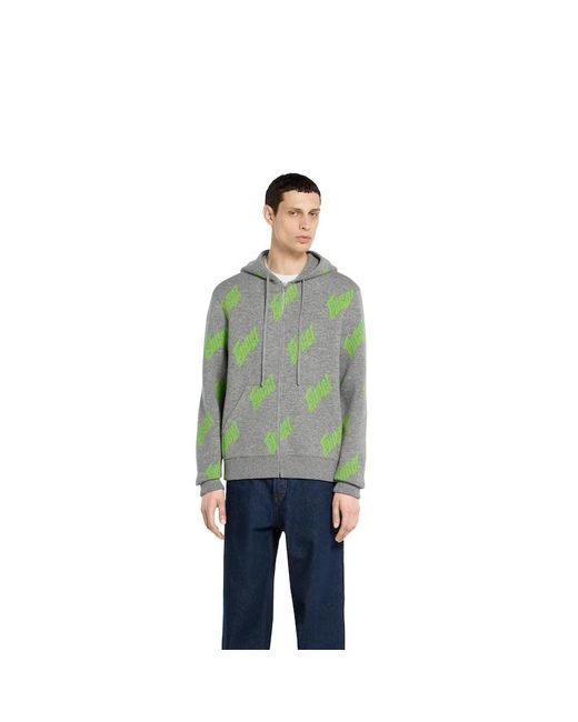 Gucci Reißverschlussjacke Aus Wollstrick Mit Jacquard, Größe in Green für Herren