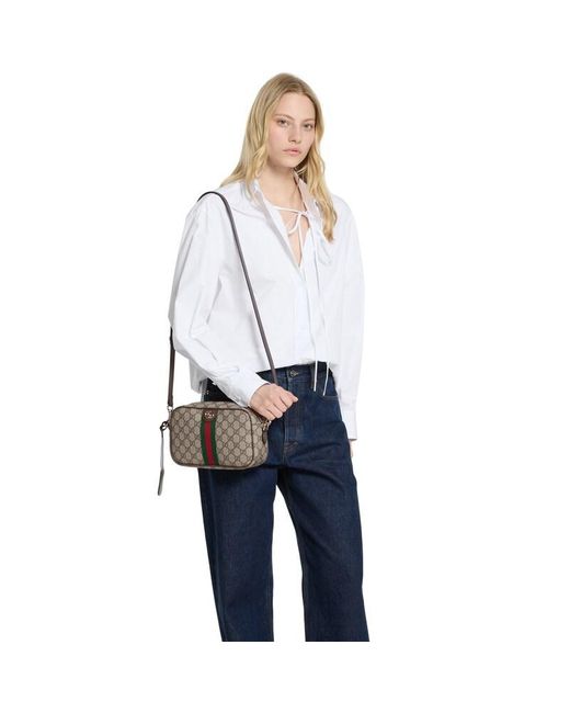 Gucci Brown Ophidia Small Camera Bag, Gg Canvas