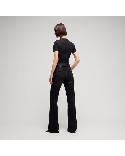 Gucci Black Flared Stretch Cotton Denim Pants