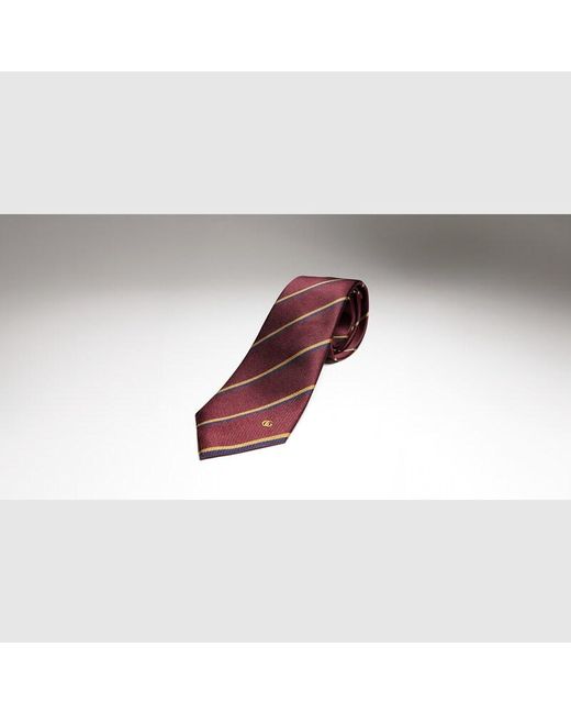 Gucci Purple Striped Double G Silk Jacquard Tie for men