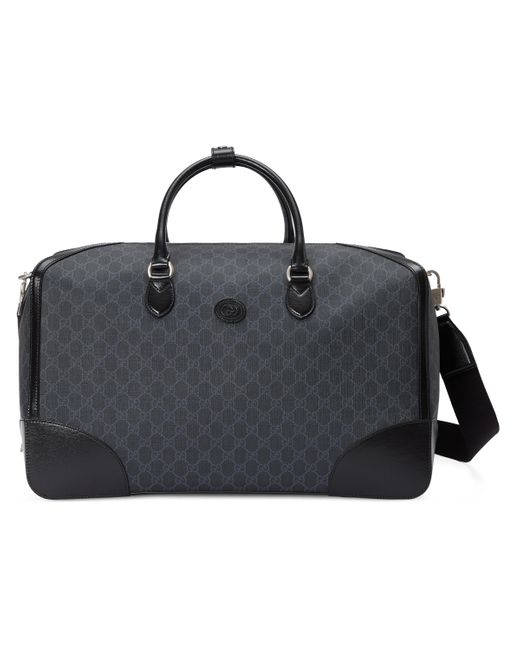 Gucci Leather Large Duffle Bag With Interlocking G in Black for Men Lyst