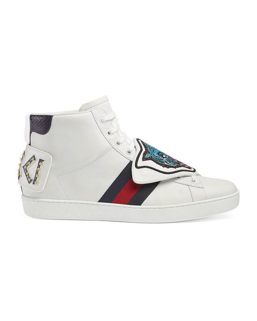 Gucci White Ace High-top With Removable Patches for men