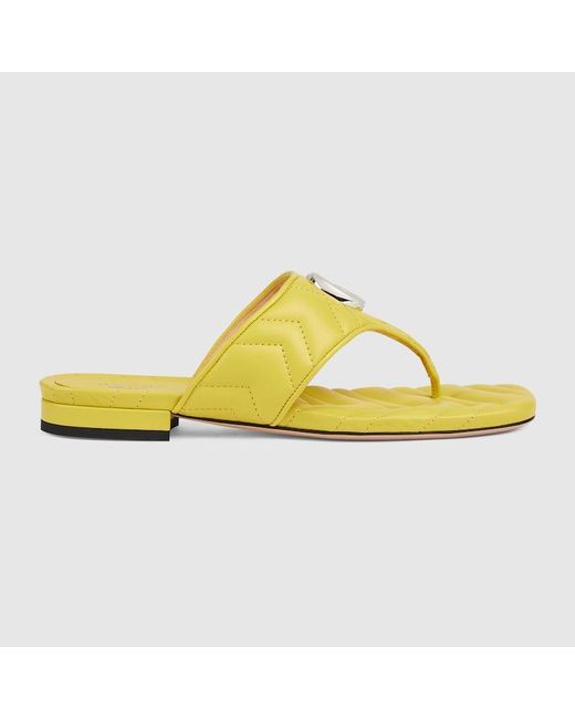 Gucci Yellow Double G Thong Sandal