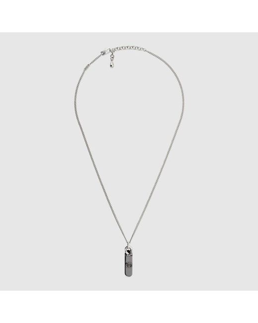 Gucci Metallic Interlocking Pendant Necklace
