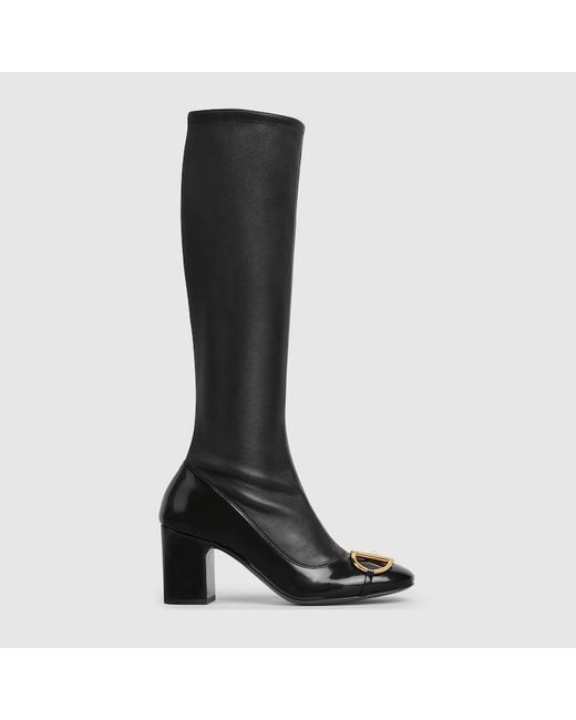 Gucci Black Boot With Half Horsebit, Size 35.5 It